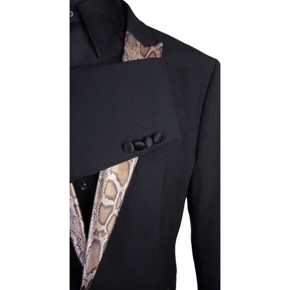 J Ferrar SLIM Tuxedo Blazer Tuxedo Jacket Coat Sz 48R Snake Pattern Two Button - Picture 6 of 13